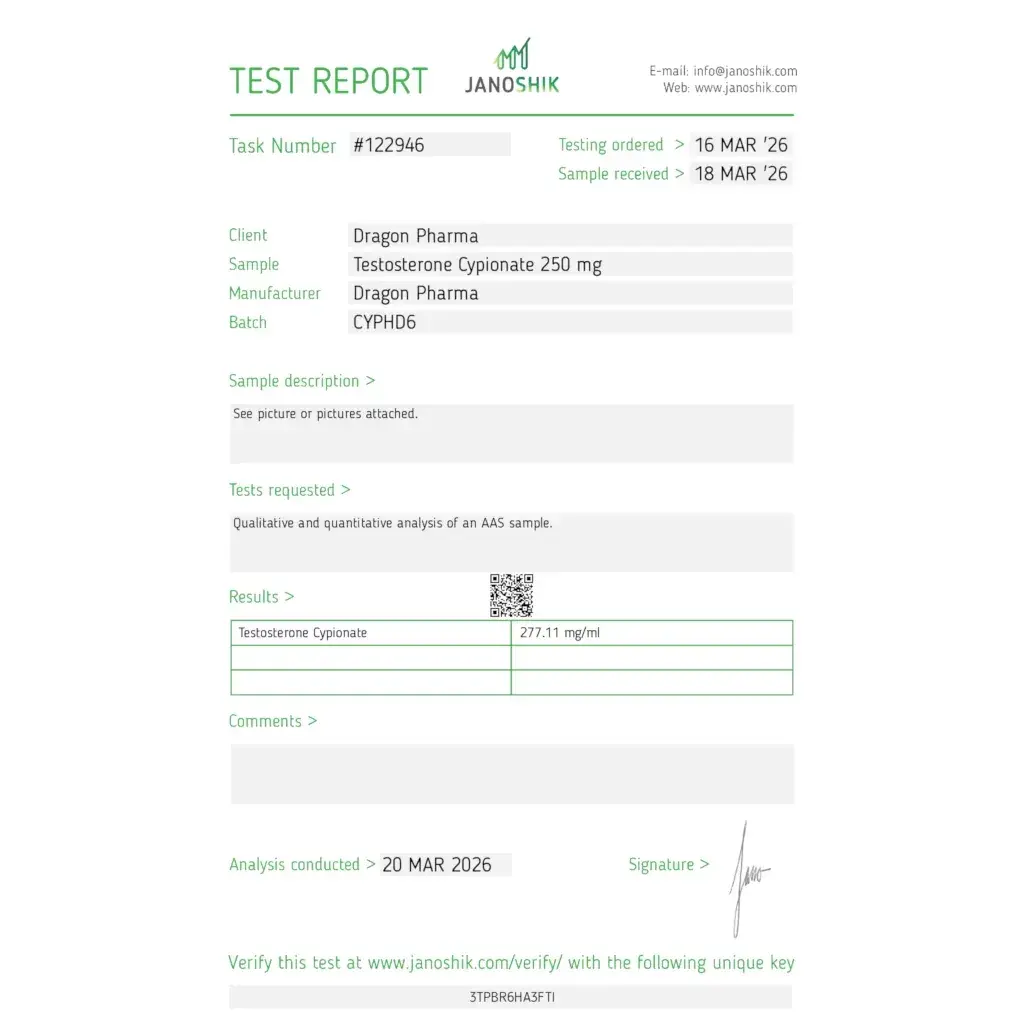 cypionat laboratory test report