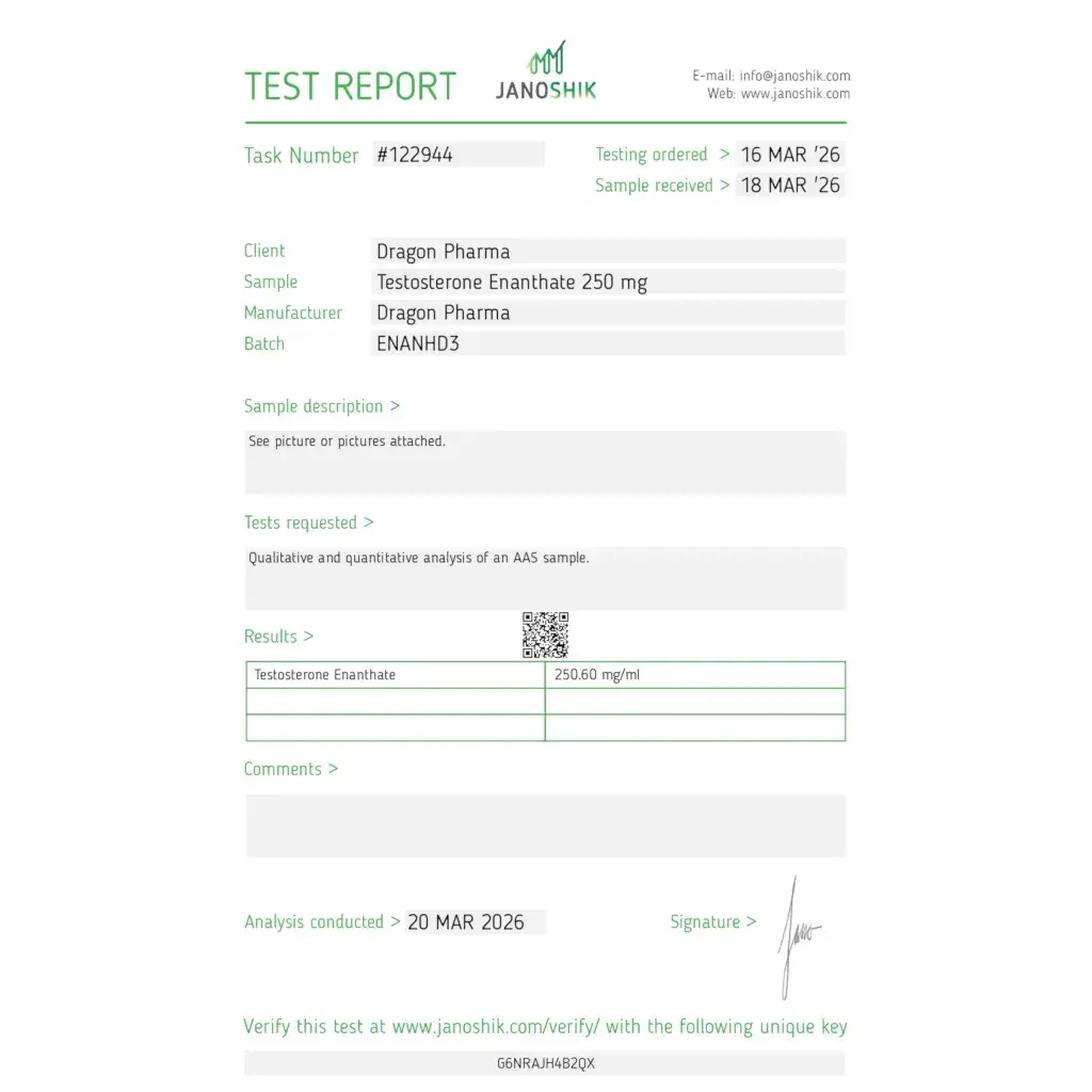enantat 250 laboratory test report